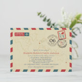 Neuseeland / UK Antiairmail | Hochzeit Einladung (Stehend Vorderseite)