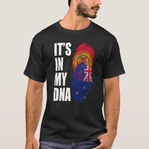 Neuseeland und Kirgisistan - DNA-Heritage-Flag T-Shirt