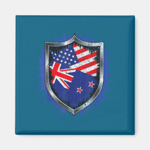 Neuseeland und US-Flagge USA Neuseeland-Flagge Magnet