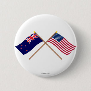 Neuseeland und Vereinigte Staaten gekreuzte Button