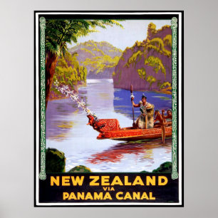 Neuseeland via Panamakanal, Menschen auf dem Boot Poster