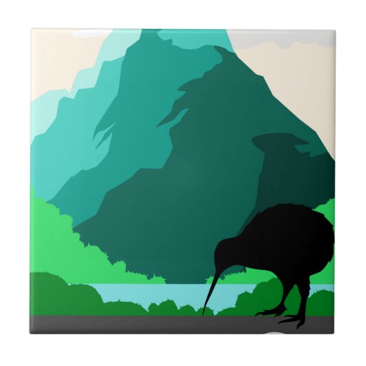 Neuseeland Vintage-Design Fliese (Vorderseite)
