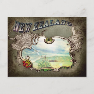 Neuseeland Vintage-Karte Postkarte