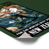 Neuseeland Vintage Poster Restauriert (Ecke)