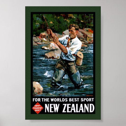 Neuseeland Vintage Poster Restauriert (Vorne)