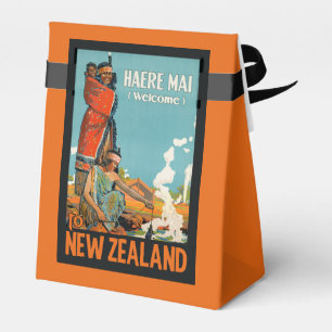 Neuseeland Vintage-Reise-Gunstbox Geschenkschachtel