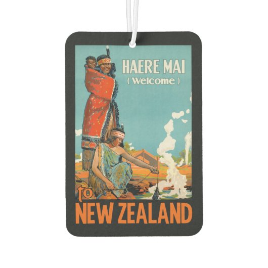 Neuseeland Vintage Reise Lufterfrischer (Rückseite)