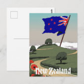 Neuseeland Vintage-Reise Postkarte (Vorne/Hinten)