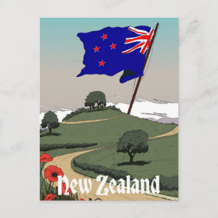 Neuseeland Vintage-Reise Postkarte