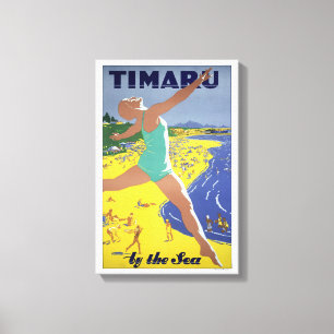 Neuseeland Vintage-Reiseposter Leinwanddruck