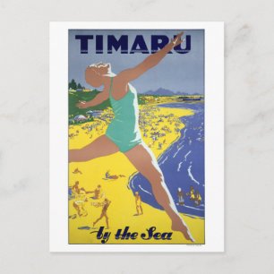 Neuseeland Vintage-Reiseposter Postkarte