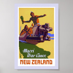 Neuseeland Vintage-Reiseposter restauriert Poster