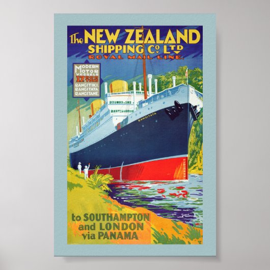 Neuseeland Vintage-Reiseposter restauriert Poster (Vorne)