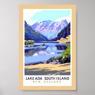 Neuseeland Vintage-Reiseposter restauriert Poster