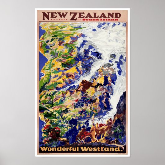Neuseeland Vintage Travel Poster (Vorne)
