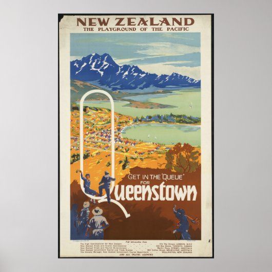 Neuseeland Vintage Travel Poster Ad Retro Prints (Vorne)