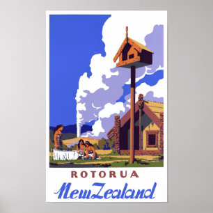 Neuseeland Vintage Travel Poster neu