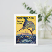 Neuseeland Vintage Travel Poster neu Postkarte (Stehend Vorderseite)