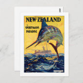 Neuseeland Vintage Travel Poster neu Postkarte (Vorne/Hinten)