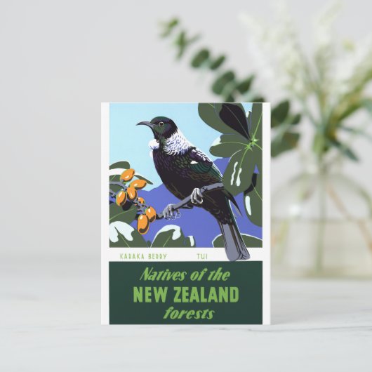 Neuseeland Vintage Travel Poster neu Postkarte (Stehend Vorderseite)
