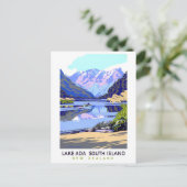 Neuseeland Vintage Travel Poster neu Postkarte (Stehend Vorderseite)