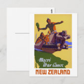Neuseeland Vintage Travel Poster neu Postkarte (Vorne/Hinten)