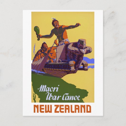 Neuseeland Vintage Travel Poster neu Postkarte (Vorderseite)