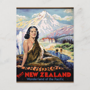 Neuseeland Vintage Travel Poster neu Postkarte