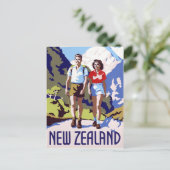 Neuseeland Vintage Travel Poster neu Postkarte (Stehend Vorderseite)