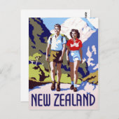 Neuseeland Vintage Travel Poster neu Postkarte (Vorne/Hinten)
