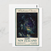 Neuseeland Vintage Travel Poster Postkarte (Vorne/Hinten)