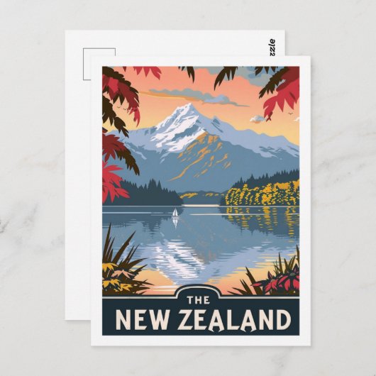 Neuseeland Vintager berühmter Reiseort Postkarte (Vorne/Hinten)