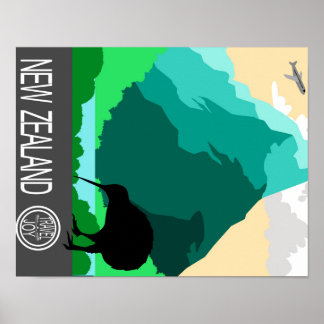 Neuseeland Vintages Design Poster