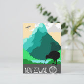 Neuseeland Vintages Design Postkarte (Stehend Vorderseite)