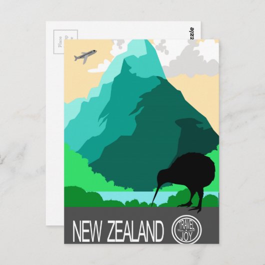Neuseeland Vintages Design Postkarte (Vorne/Hinten)