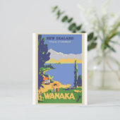 Neuseeland Wanaka Vintage Reise Postkarte (Stehend Vorderseite)