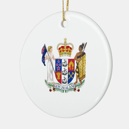 Neuseeland-Wappen Keramikornament (Links)