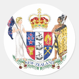 Neuseeland-Wappen Runder Aufkleber