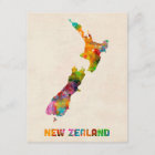 Neuseeland, Wasserfarbenkarte