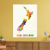 Neuseeland, Wasserfarbenkarte Leinwanddruck (Insitu (Wohnzimmer))
