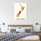 Neuseeland, Wasserfarbenkarte Leinwanddruck (Insitu (Schlafzimmer))