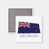 Neuseeland Wave Flag mit Namen Magnet (Vorderseite/Rückseite)