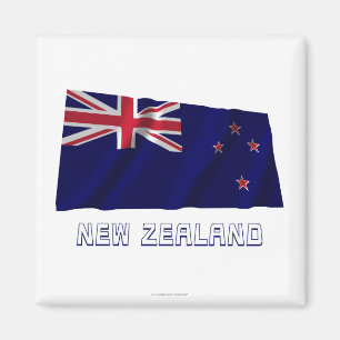 Neuseeland Wave Flag mit Namen Magnet