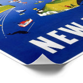 Neuseeland Wellington Vintage Travel Poster (Ecke)