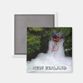 Neuseeland, Wildwasserrafting (Kühlschrankmagnet) Magnet (Vorderseite/Rückseite)