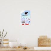 Neuseeland Winter Sports Vintage Travel Poster (Küche)