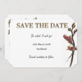 Neuseeländische Flachs-Blume Save the Date (Vorne/Hinten)