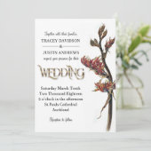 Neuseeländische Flachs-Blume zum Hochzeitsempfang Einladung (Stehend Vorderseite)