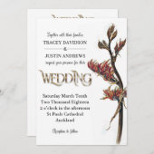 Neuseeländische Flachs-Blume zum Hochzeitsempfang Einladung (Vorne/Hinten)