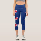 Neuseeländische Flagge Capri Leggings (Vorderseite)